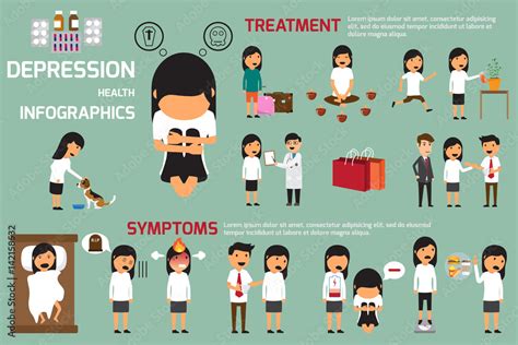 Depression Signs And Symptoms Infographic Concept Despair Psychology Adult Miserable