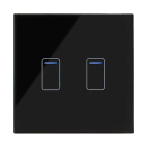 Retrotouch Crystal Gang Way Touch Light Switch With Black Glass Ukes