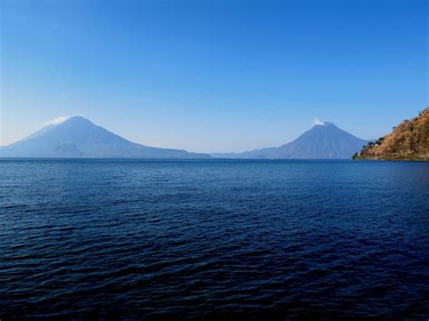 Premium Photo | The volcano on atitlan lake in guatemala