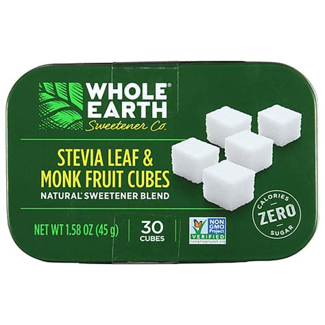 Whole Earth Stevia Leaf Monk Fruit Sweetener Cubes 30 Ea Buehler S