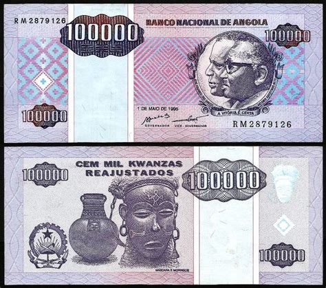 ANGOLA N139 100 000 KWANZAS REAJUSTADOS 1995 NOVA Numiscor