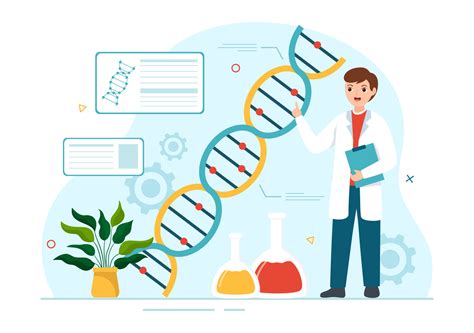 Genético Ingenieria Y Adn Modificaciones Ilustración Con Genética Investigación O Experimentar