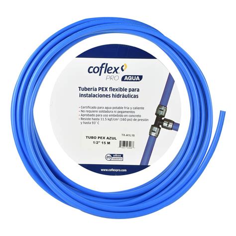 Tubo Pex De Pulgada X M Azul Coflex The Home Depot M Xico