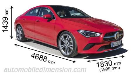 Mercedes Benz CLA Coupé dimensions boot space and similars