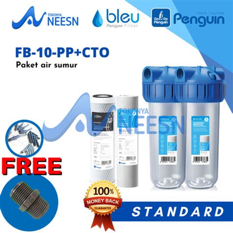 Jual Paket Filter Air Sumur Tandon Toren Penguin FB 10 Inch PP CTO