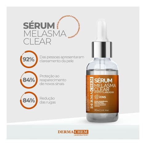 Sérum Melasma Clear Efeito Clareador Ions 30ml Dermachem Mercadolivre