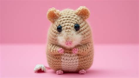 Premium Photo Vibrant Handmade Crochet Hamster Perfect For Kids And Decor