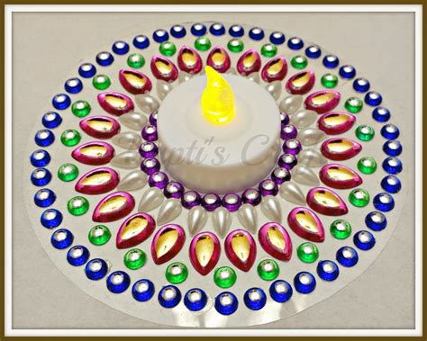 Trupti S Craft Kundan Rangoli Cum Candle Holder