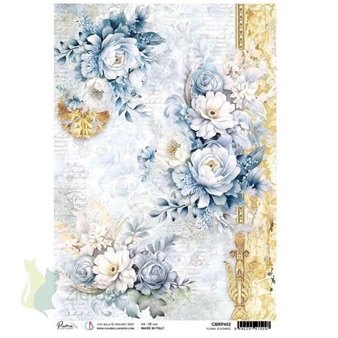 Papier ryżowy decoupage Ciao Bella Floral Elegance kwiaty border