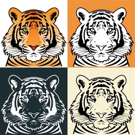 Tiger head silhouette Vector Images, Royalty-free Tiger head silhouette Vectors | Depositphotos®