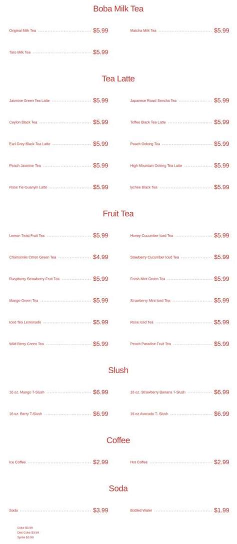 T Swirl Crêpe Menu In Frisco Texas Usa