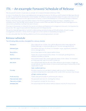Fillable Online Itil An Example Forward Schedule Of Release Fax Email