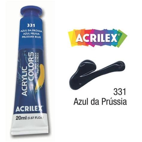 Tinta Acr Lica Para Pintura Em Tela Acrilex Azul Da Pr Ssia Tubo