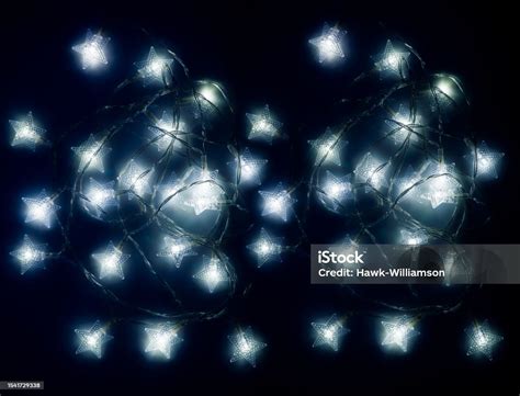 Star Christmas Lights Glowing And Twinkling Low Light Photography Stock ...