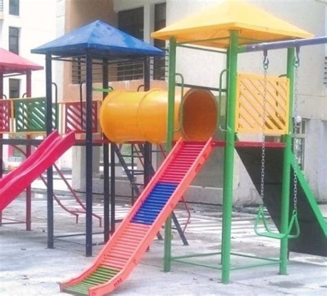 Multicolor Heavy Duty Iron And Pvc Playground Platform Slide Age Group