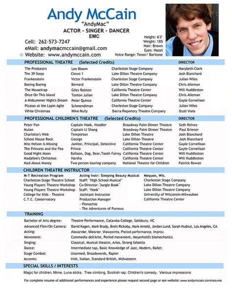 12 Best Acting Resume Format That You Can Imitate