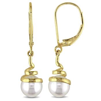 Amour 7 8 Mm Cultured Freshwater Pearl Tin Cup Necklace With 10K