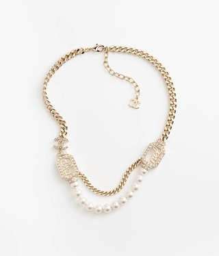 Chanel Pearl Necklace Gold For Women Crozus