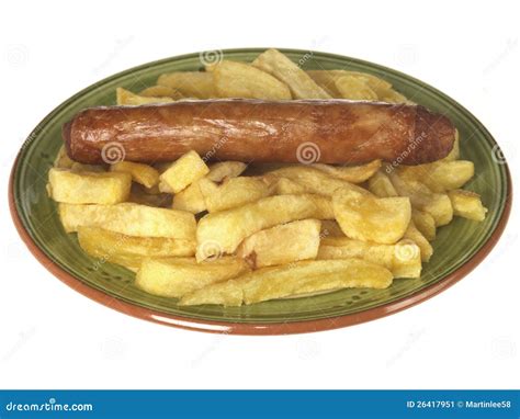 Jumbo Sausage and Chips stock image. Image of life, lunch - 26417951