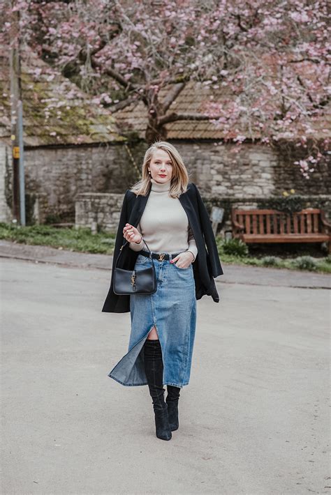 The Denim Maxi Skirt Trend How To Wear It The Jeans Blog