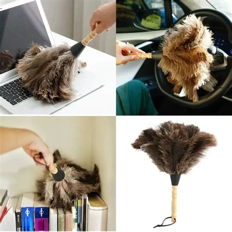 1 2pcs Cleaning Brush Beech Ostrich Feather Duster High End Home