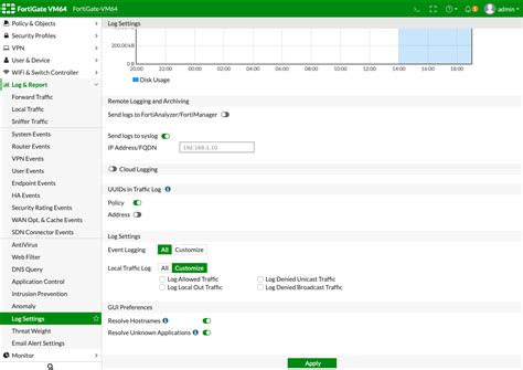 Syslog Configuration On Fortinet SGBox