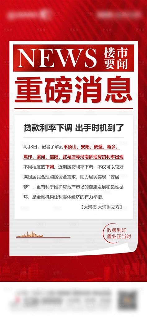 贷款利率重磅消息海报psd广告设计素材海报模板免费下载 享设计