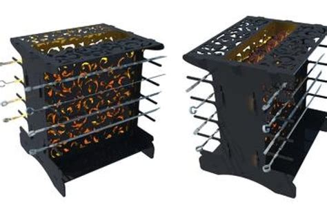 Вертикальный мангал для решетки, толщина 5мм Резка Металла 205 для мяса ...