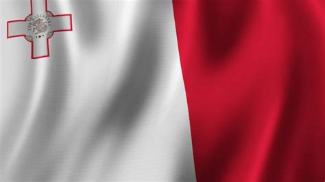 Bandera De Malta En Primer Plano Renderizado D Con Imagen De Alta