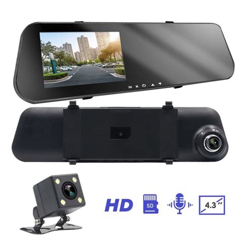 Dashcam Rétroviseur Full HD 1080p avec Écran intégré et Micro Caméra