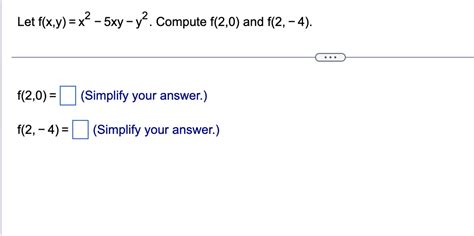 Solved Let Fxyx2−5xy−y2 Compute F20 And F2−4