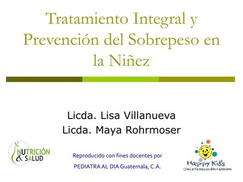 Ppt Tratamiento Integral Y Prevenci N Del Sobrepeso En La Ni Ez