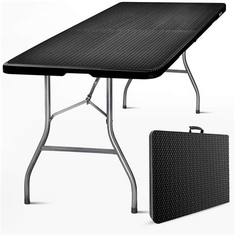 Table Pliante X Cm Noire Effet Rotin Skylantern Leroy Merlin