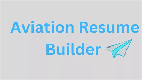 Aviation Resume Builder With Resume Examples Buildfreeresume