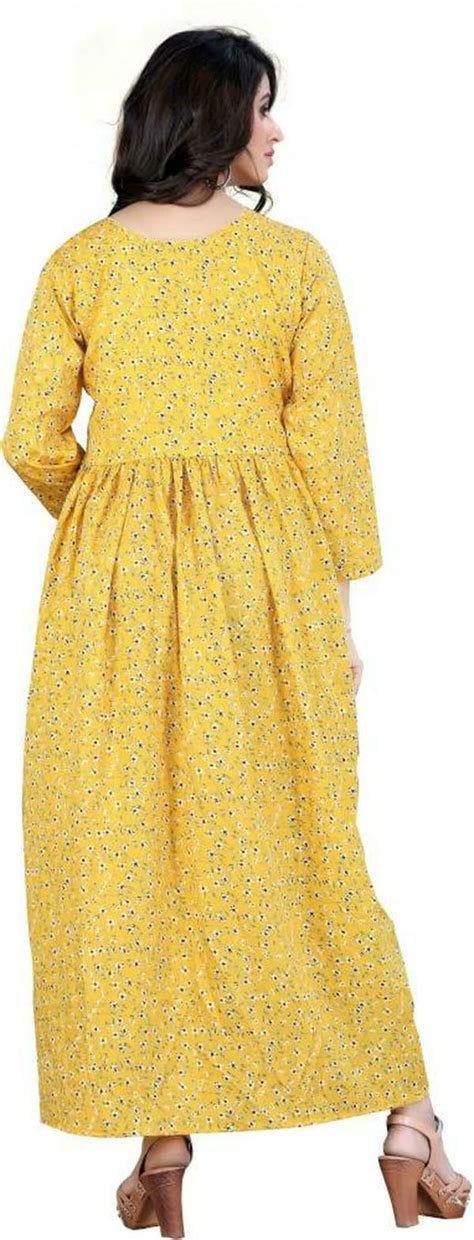 MISS AYSE Women Yellow Solid Crepe Dress JioMart