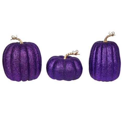 Glitter Pumpkins, Set of 3, Assorted Colors — Holiday Whimsy