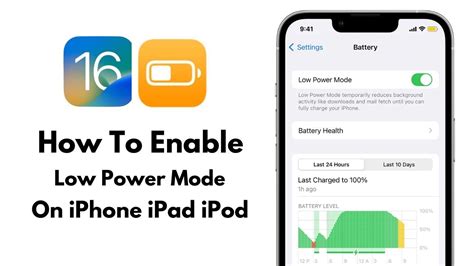 IOS 16 How To Enable Low Power On IPhone IPad IPod Enable Low Power