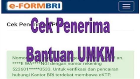 Cara Ajukan Blt Umkm Tahap Bisa Lewat Bni Bri Dan Cek Nama Lewat