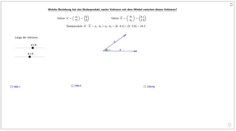 Skalarprodukt Winkel Zwischen Vektoren MathFlix