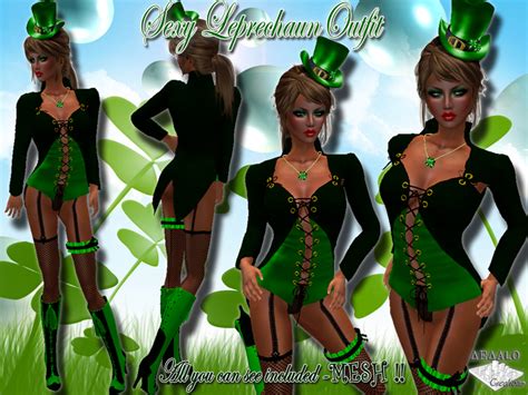 Second Life Marketplace Sexy Leprechaun Outfit Mesh Special Price