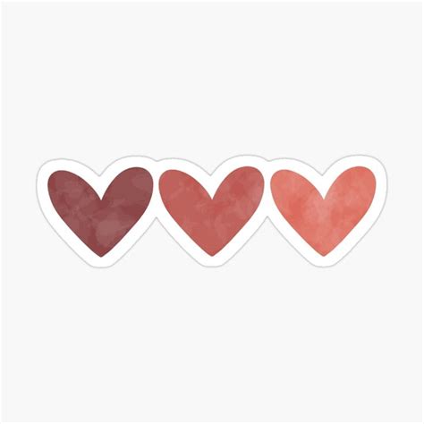 Three Hearts Pink Sticker By Designswithlace Handmade Sticker