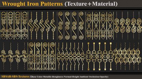 Artstation Wrought Iron Patterns Textures Materials Game Assets