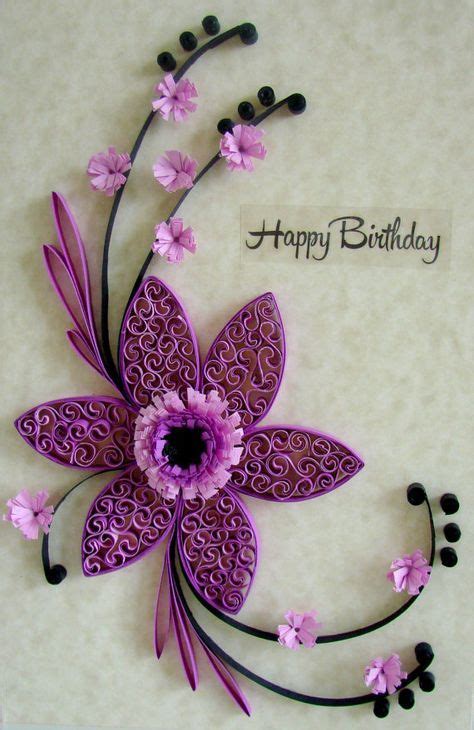 Quilled Birthday Card Quilling Flowers Handmade Quilling Flowers