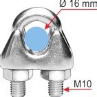 Bügel Drahtseilklemme 16 mm Bügelklemmen V4A Edelstahl Seilklemmen