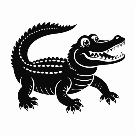 Alligator Silhouette Vector Illustration Design Premium AI Generated