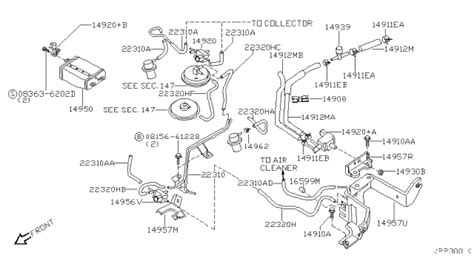 Engine Control Vacuum Piping 2004 Nissan Xterra