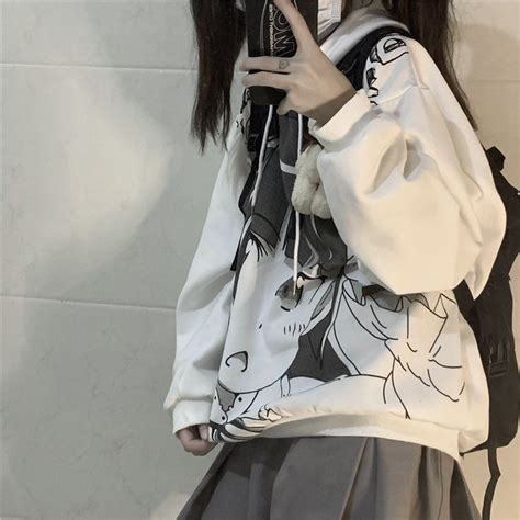 Buy Cute Anime Girl Themed Oversized Hoodie - Hoodies & Sweatshirts