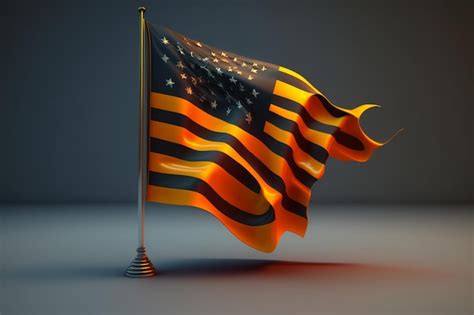 Premium AI Image | A flag with the american flag in orange and black.