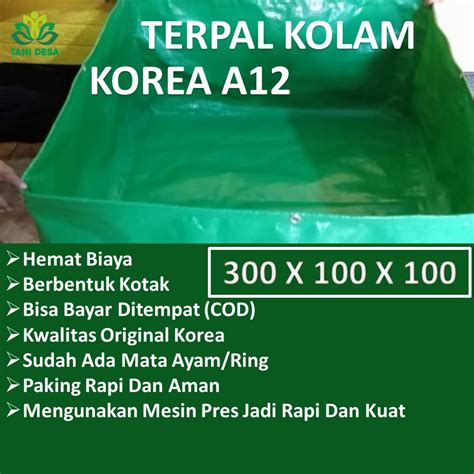 Jual Kolam Terpal Kotak Bioflok A12 Ukuran 3x1x1 Meter KOREA Shopee