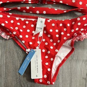 Cupshe Swim New Cupshe Bikini Top And Bottom Red Polka Dot Poshmark